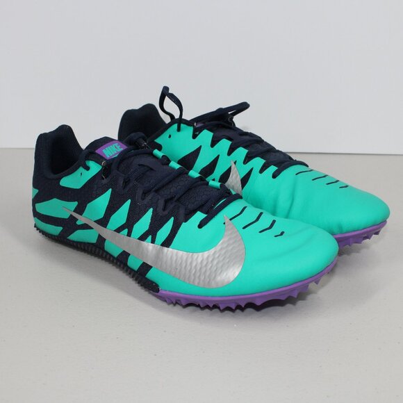 Nike Other - Nike Pro Track shoes with spikes  Zoom Rival S 9 Obsidian Emerald NEW Size 10